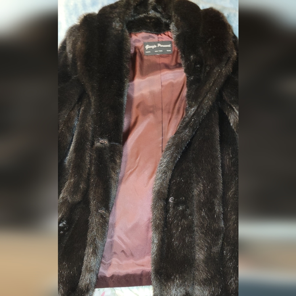 Giorgio Parnucci faux fur coat  medium size, black